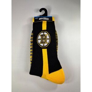 Boston Bruins Socks Men's Size Large NHL Licensed Black Gold Socktastic! New